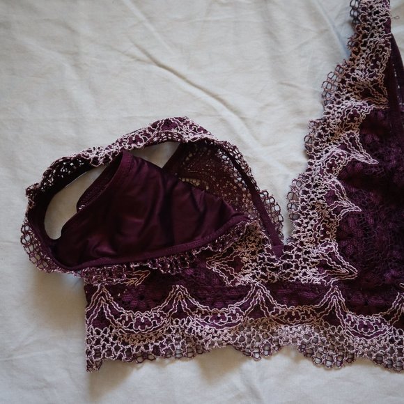 Victoria's Secret Lace Bralette Maroon Small - Picture 4 of 6